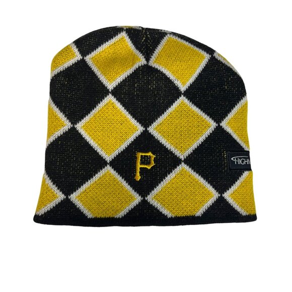 Highmark Pittsburgh Pirates Argyle Beanie Hat Black Yellow Fanwear - Picture 1 of 6